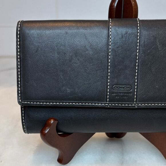 Coach Wallet Signature Stripe Leather Full Sized Wallet (#2) - Picture 2 of 15